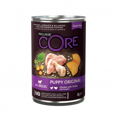 Core Puppy Original, karma mokra, dla szczeniąt, kurczak, indyk i dynia, 400g, puszka