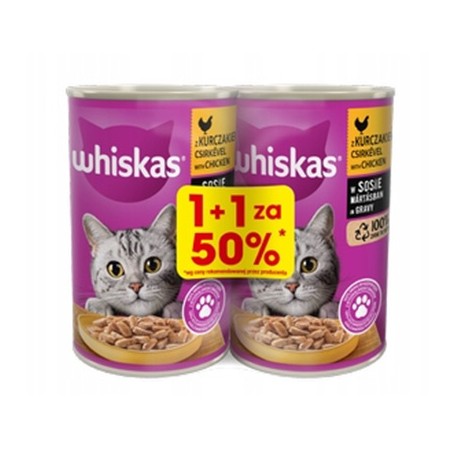 Whiskas kurczak w sosie 2x400g