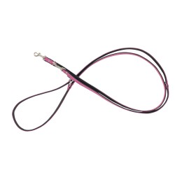 Smycz regulowana skórzana dla psa, różowy/czarny, M-L, 20mm/200cm 5904479188700