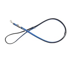 Smycz regulowana skórzana dla psa, niebieski/czarny, M-L, 20mm/200cm 5904479188724