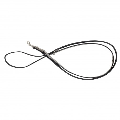 Smycz regulowana skórzana dla psa, szary/czarny, XS-S, 12mm/200cm