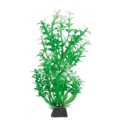 Aqua Natura, roślina, do dekoracji akwarium, zielona, plastikowa, 20 cm , białe kwiaty