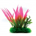 Aqua Natura, roślina, do dekoracji akwarium, różowo-zielona, plastikowa, 20 cm , długie liście
