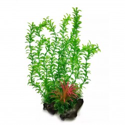 Aqua Natura, roślina, do dekoracji akwarium, zielona, plastikowa, 38 cm , chlorella z małym czerwonym akcentem