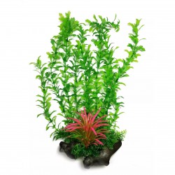 Aqua Natura, roślina, do dekoracji akwarium, zielona, plastikowa, 38 cm , chlorella, czerwona trawa