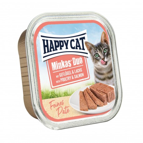 Minkas duo, deserówka pasztet, dla kota, kurczak i łosoś, 100g