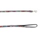 Smycz dla psa skórzana Kwiaty, XS-S, 12mm/120cm