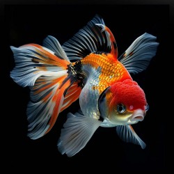 CALICO ORANDA GOLDFISH - Carassius auratus