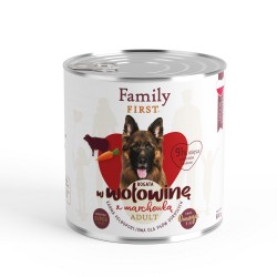 Puszka dla psa, BOGATA W WOŁOWINĘ, z marchewką, adult, 800 g