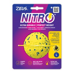 Zeus Nitro, piłka z gumowym rdzeniem, zabawka, dla psa, L, 7,6 cm
