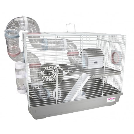 Klatka dla gryzoni do czasowego pobytu 47x30x37 cm biało/szara