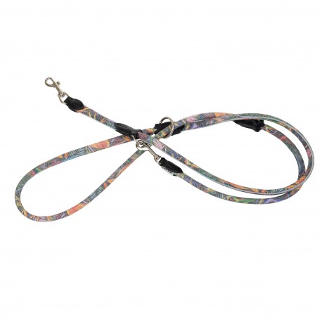 Smycz dla psa, wzór LA FLEUR, regulowana okrągła 12mm /220cm