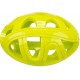 Rugby z otworami, zabawka, dla psa, TPE, limonkowa, 11 cm