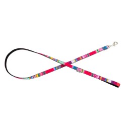 Smycz dla psa, różowa, wzór mozaika, taśma polipropylenowa, 16mm/120cm