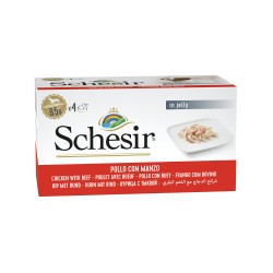 Karma mokra multipack, dla psa, kurczak z wołowiną w galarecie, 4x85 g, puszka