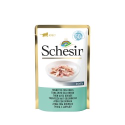 Karma mokra, dla kotów, tuńczyk z doradą w galarecie, 50 g, saszetka