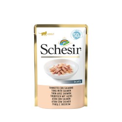 Karma mokra, dla kotów, tuńczyk z łososiem w galarecie, 50 g, saszetka