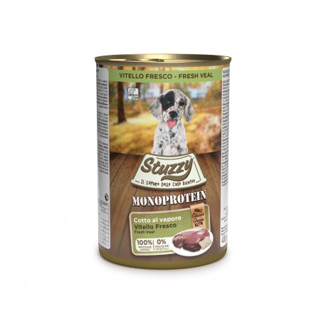 Monoprotein, karma mokra, dla szczeniąt, świeża cielęcina pasztet, 400 g, puszka