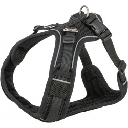 Premium FlexMesh, szelki, dla psa, czarne, M: 58–80 cm/20 mm, dostosowane dla mopsów i buldogów