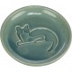 Miska ceramiczna, dla kota, z wytłoczonym kotem, niebieska, 0,15l/14,5 cm