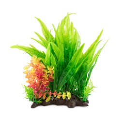 Aqua Natura, roślina, do dekoracji akwarium, zielona, plastikowa, 28 cm , mix wodorostów z żółtym akcentem