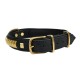 Obroża dla psa, wzór exclusive gold, skóra natłuszczana, 35MM/65CM czarna