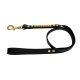 Smycz dla psa, wzór exclusive gold, skóra natłuszczana, 35MM/120CM czarna