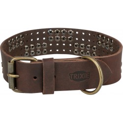 Rustic Rivet, obroża, dla psa, z grubej skóry, ciemnobrązowa, XL: 55–65 cm/40 mm