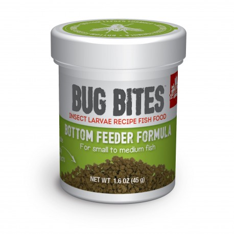Bug Bites Bottom Feeder Formula, pokarm dla ryb żerujących przy dnie, S/M, granulat, 45g