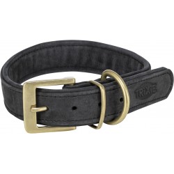 Pure, obroża, dla psa, skórzana, czarna, S–M: 31–37 cm/30 mm