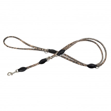 Smycz dla psa, wzór CHEETAH, regulowana okrągła 8mm /220cm