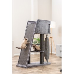 Active, drapak stojący, dla kota, szary, 122 cm, z rampą