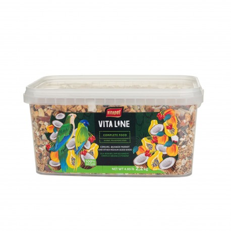 Vitaline Karma pełnoporcjowa dla konur, mnich i innych średnich papug, wiadro 2,2 kg
