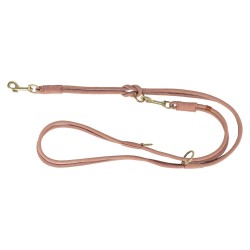Pure, smycz regulowana, dla psa, skórzana, różowa, S: 2 m/10 mm, okrągła