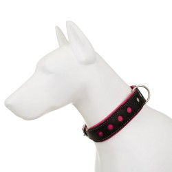 Obroża Skóra Łoś Strong Koła 40mm/45cm różowy