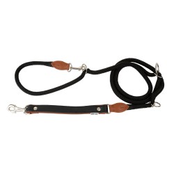 Smycz regulowana Skóra Łoś STRONG 25mm/12/220cm koniak