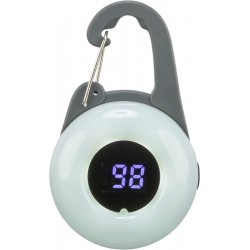 Flasher USB, zawieszka świecąca, dla psa, grafitowa, 4 × 6.5 cm, ze wskaźnikiem naładowania