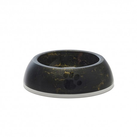 Delice 2 Marble, miska dla psa, czarna/ złota, plastik, 0,6l