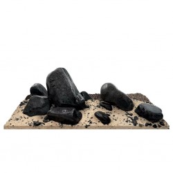 WIO Black Allure River, zestaw do dekoracji, do akwarium, czarny i jasny beżowy, 19 kg, pudełko