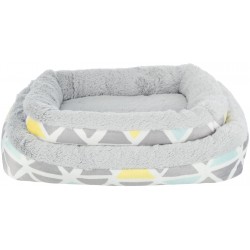 Bunny, legowisko, dla królika, prostokątne, szare, plusz, 38x7x25cm