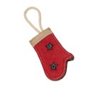 Zabawka, dla psa, skórzana Rękawiczka świąteczna 19x9 cm + 13 cm lina