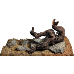 WIO Tan Savage River, zestaw do dekoracji, do akwarium, jasny piasek i ciemne kamienie, 14 kg, pudełko