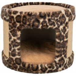 Leo, legowisko zamknięte z drapakiem, dla kota, brązowe, 38 x 30 cm