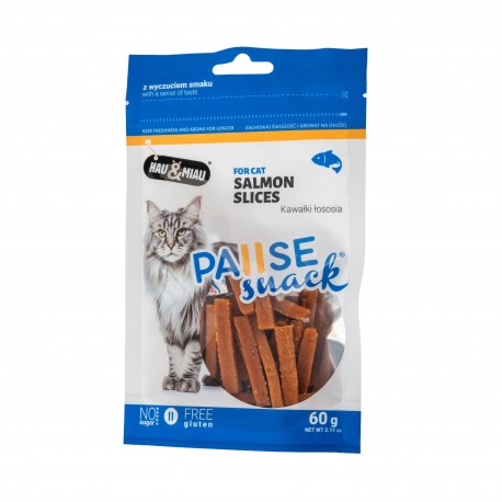 Pausesnack przysmak dla kota, kawałki łososia 60g