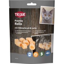 Premio Rolls, przysmak, dla kota, pierś z kurczaka i łosoś, 50g