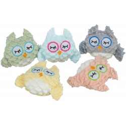 Sówka, zabawka, dla kota, 11 cm, plusz, mix kolorów, 100zt/OPAK, z kocimiętką