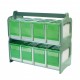 Regał, z 8 transporterami, zielony, 48 x 22 x wys43 cm