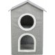Kimy, domek, dla kota, jasnoszary, 47 x67 x 47 cm, dwupiętrowy