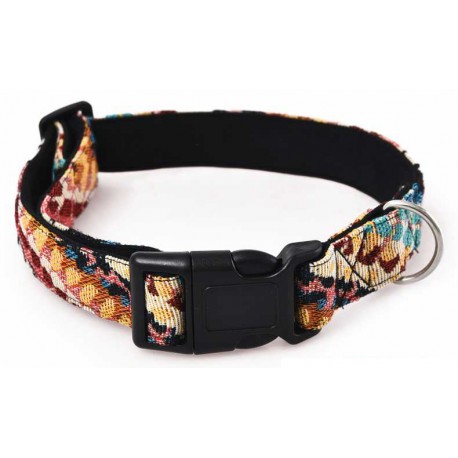 Obroża dla psa, z wytrzymałej tkaniny, wzór boho, 1,9x35-50cm