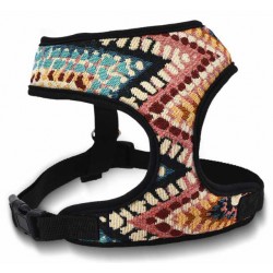 Szelki dla psa, z wytrzymałej tkaniny, wzór boho, max. Obw. Szyi 35cm, obw. Klatki 40-52cm